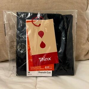 Thinx french cut period underwear medium black NWT